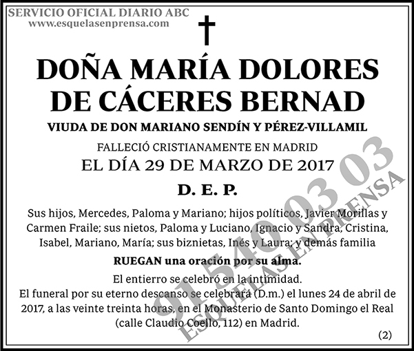 María Dolores de Cáceres Bernad